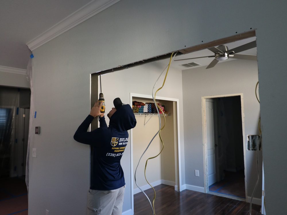 Bruno Home Solutions crew member on a job site in SW Florida